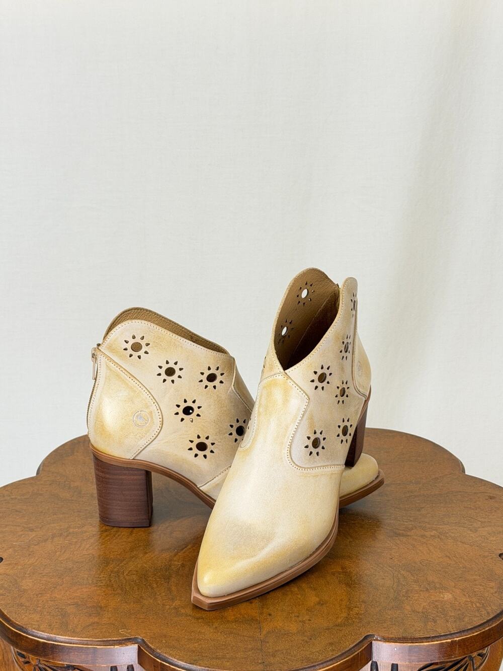 NIB Casta Terry Ankle Boot Pistache Light Camel EU 38 #0359 Heeled Bootie